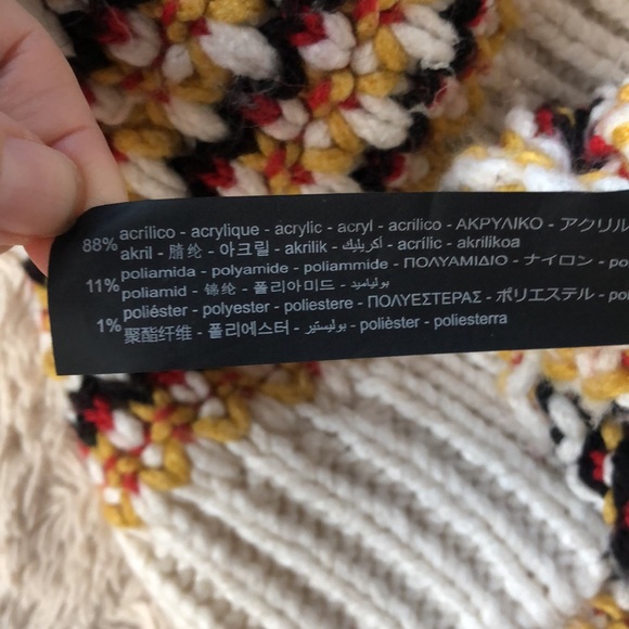 Zara Chunky Knit Puff Sleeve Mock Neck Sweater in Multi Color - Picture 11 of 12